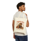 Pumpkin Spice and Reptile Life Canvas Tote Bag | Fall Bearded Dragon Tote | Autumn Reptile Lover Gift