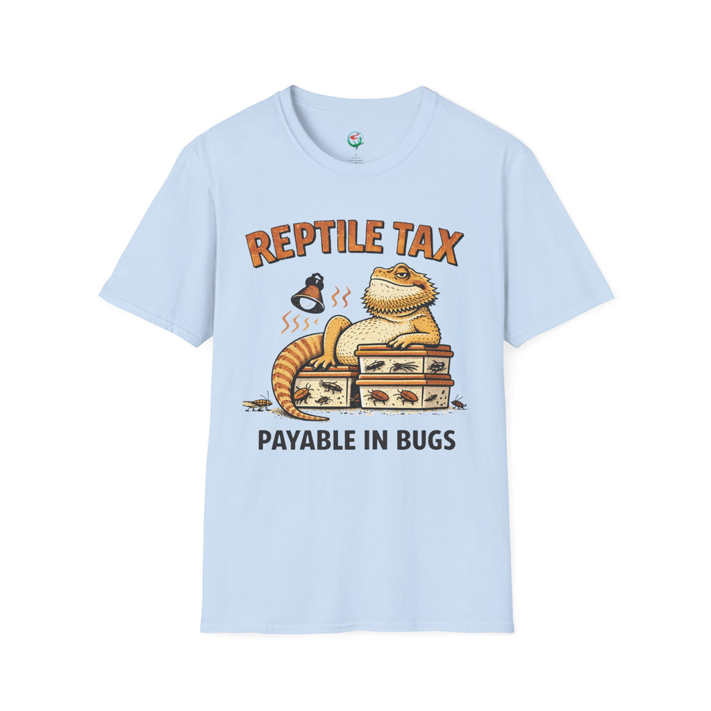 Reptile Tax T-Shirt — “Payable in Bugs” Bearded Dragon Tee
