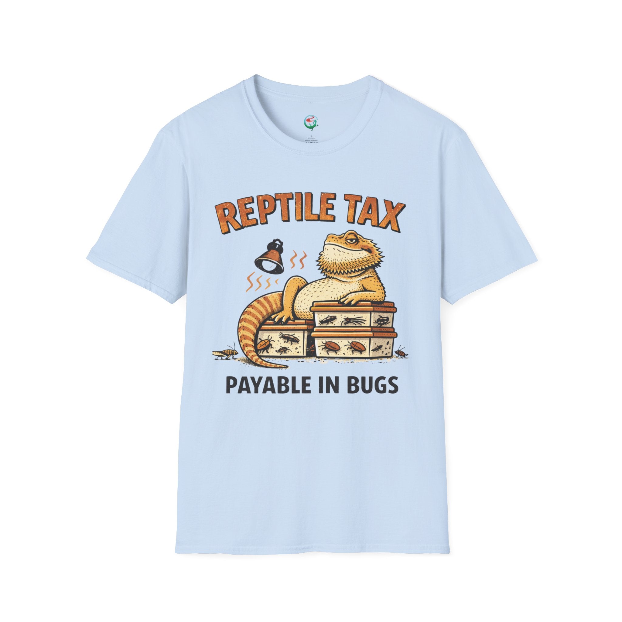 Reptile Tax T-Shirt — “Payable in Bugs” Bearded Dragon Tee