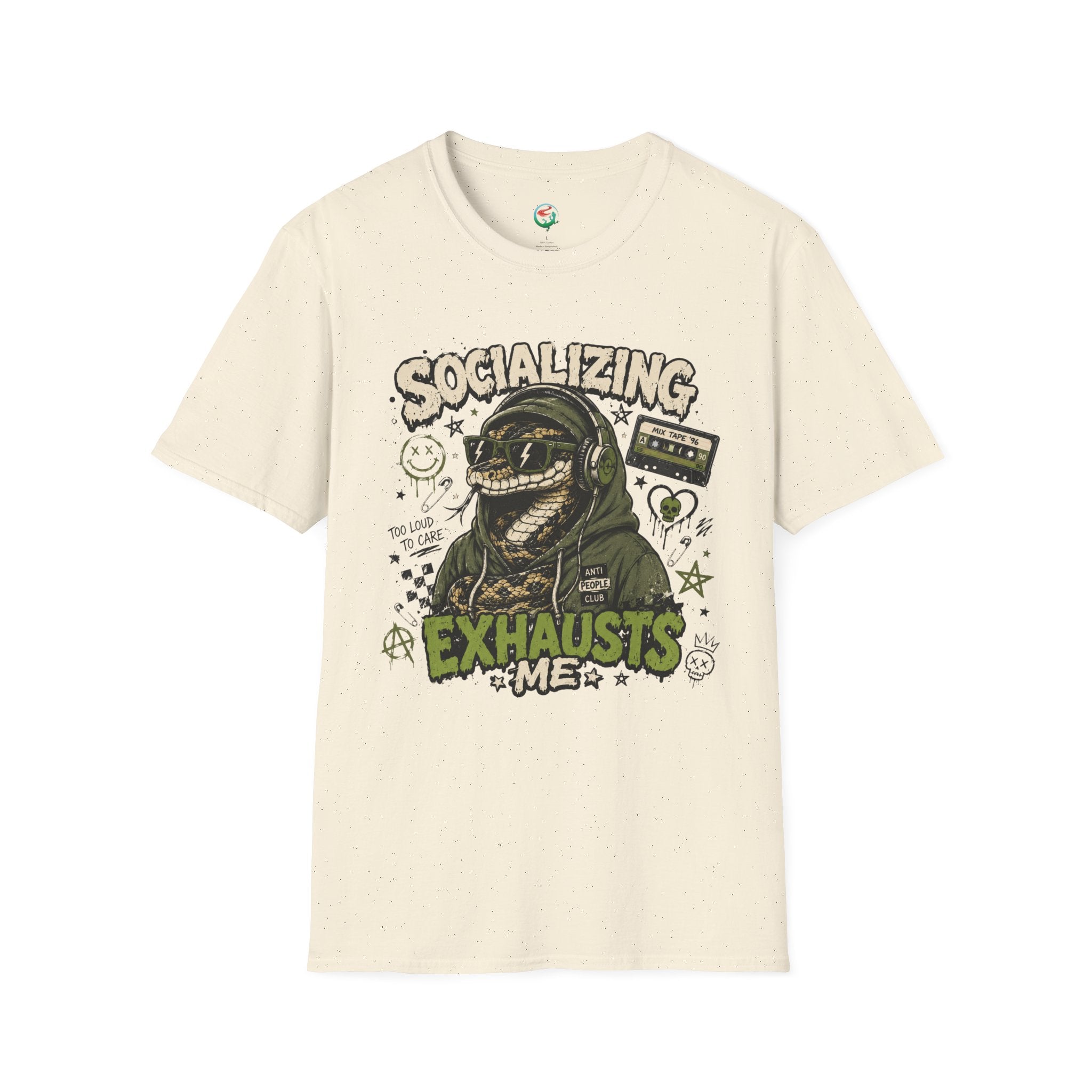 Socializing Exhausts Me T-Shirt — Funny Introvert Graphic Tee