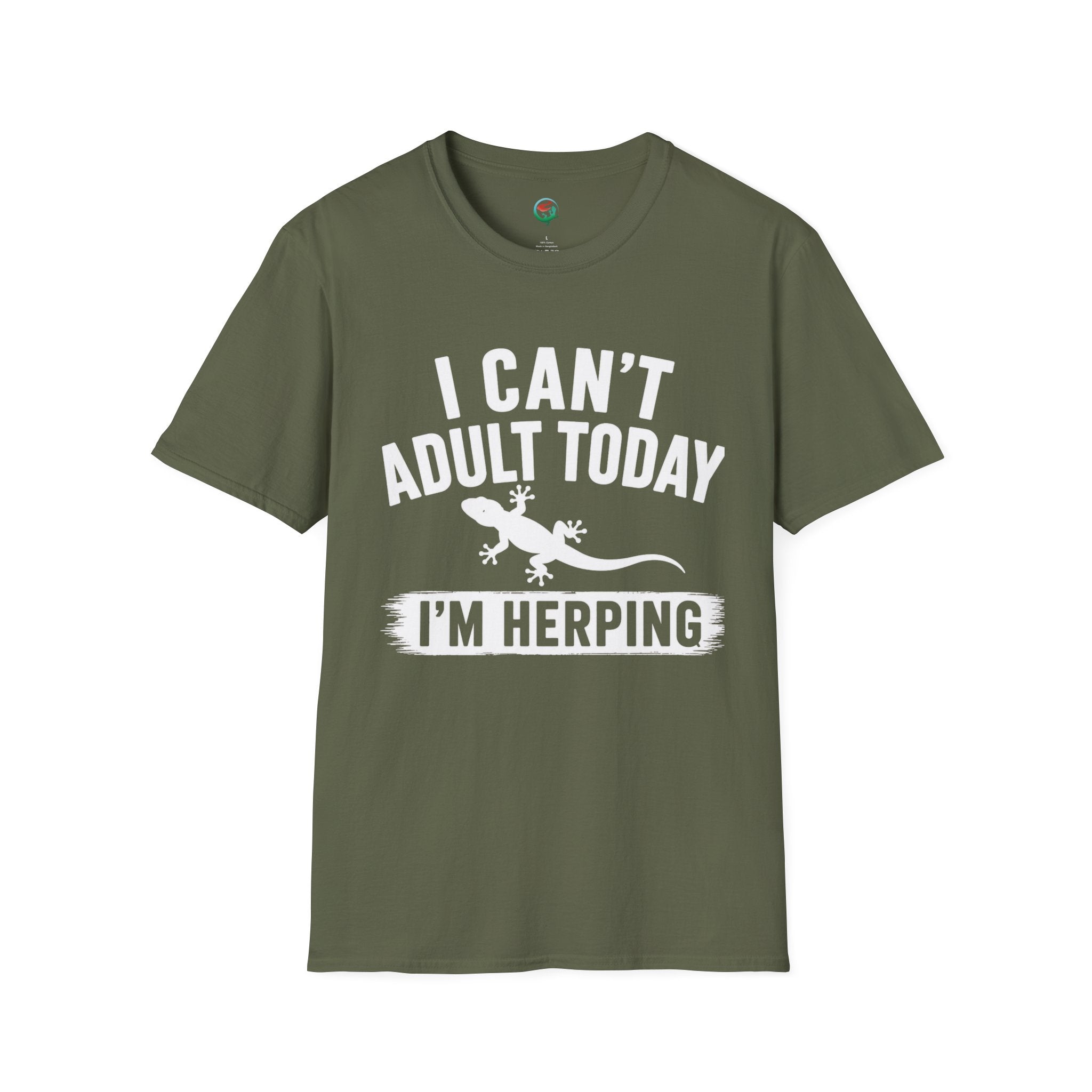 I Can't Adult Today I'm Herping Gecko Shirt | Funny Reptile Tee
