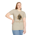Serpente Crest T-Shirt — Gold Snake Shield Graphic