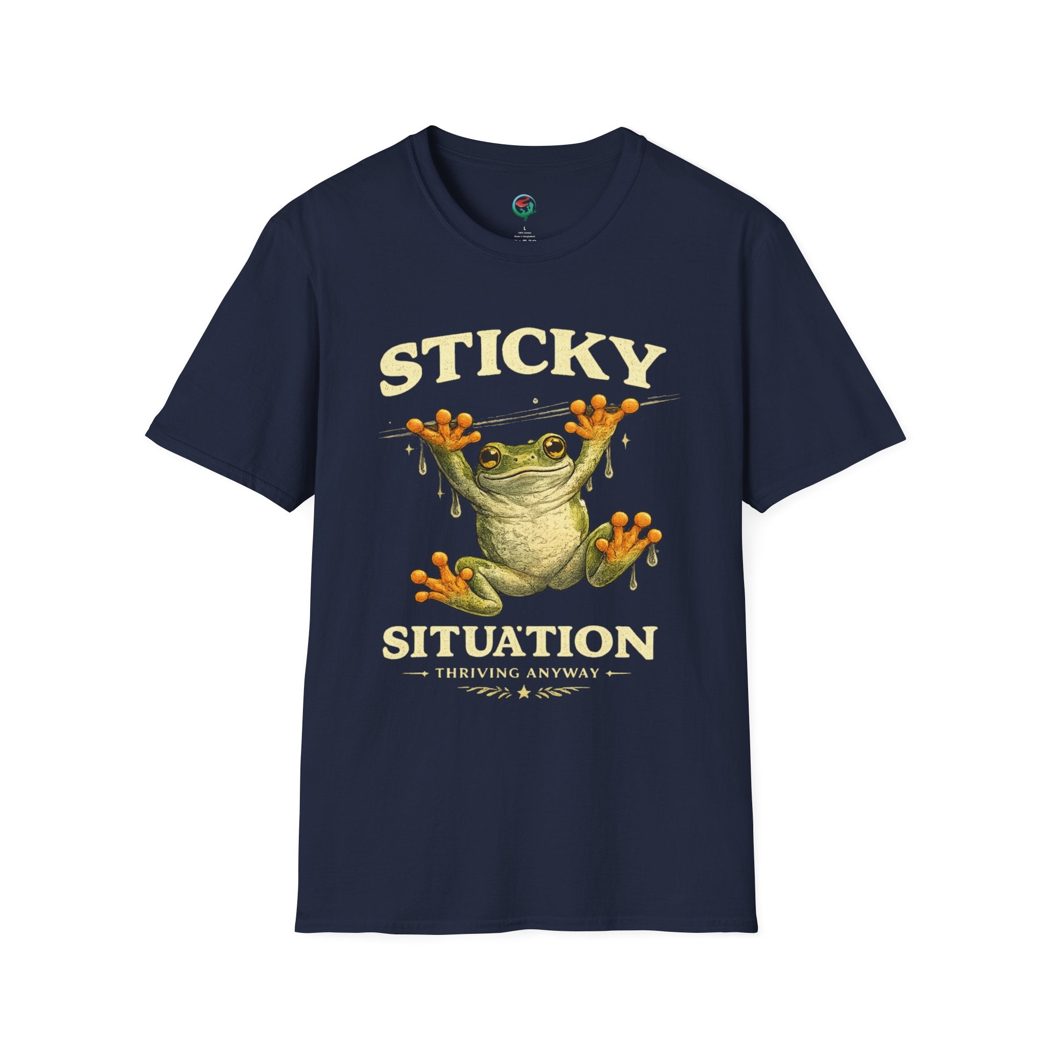 Sticky Situation – Thriving Anyway Frog Graphic T-Shirt