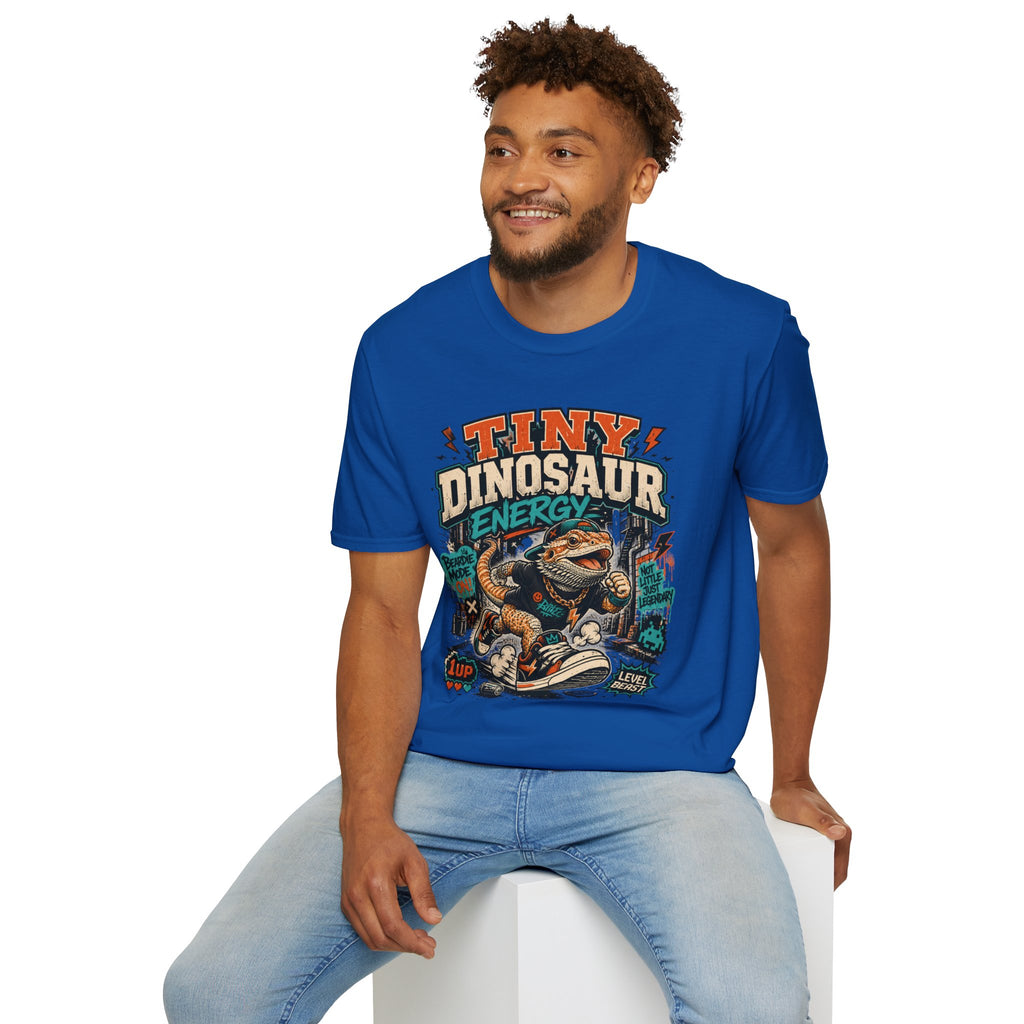 Tiny Dinosaur Energy Bearded Dragon Retro Graphic T-Shirt
