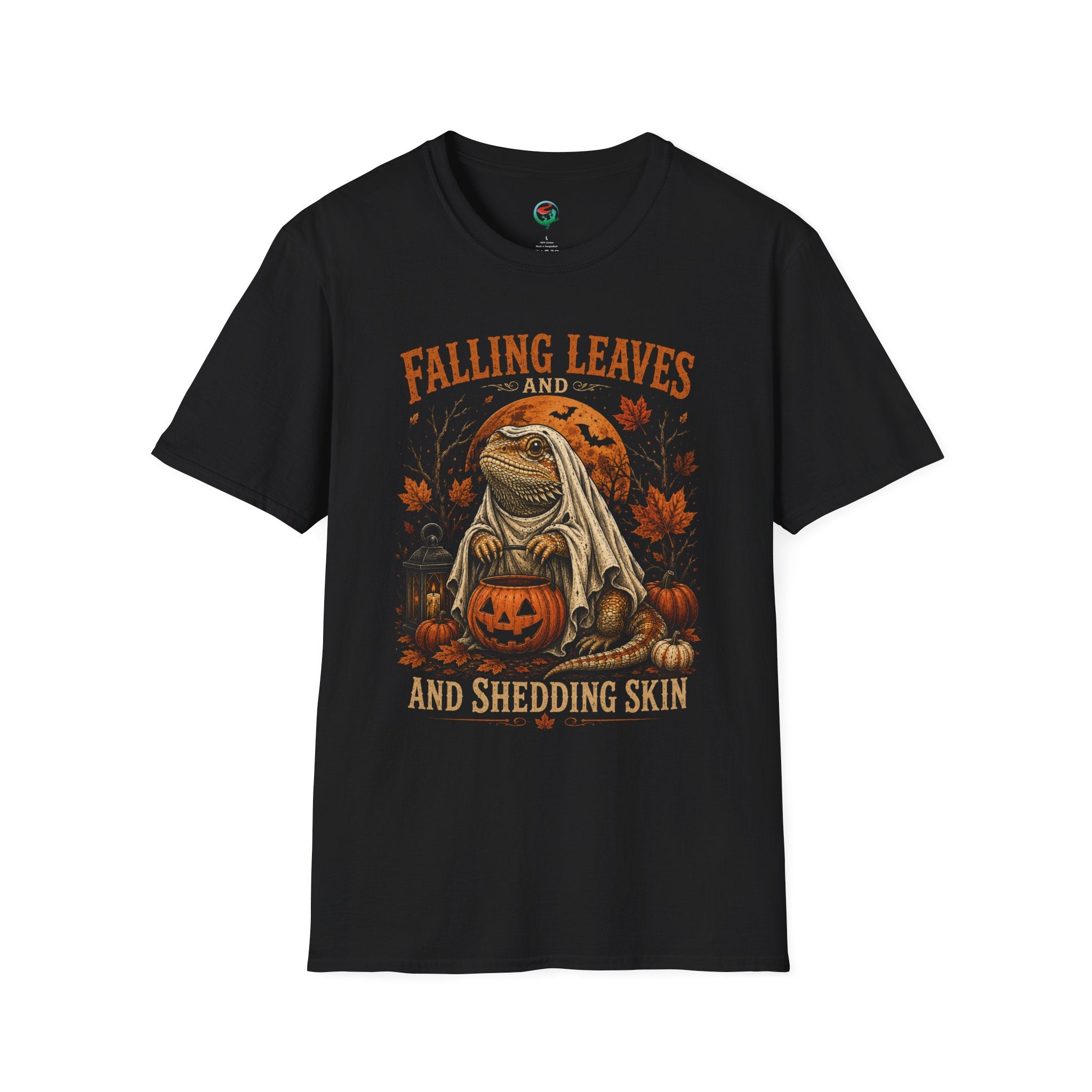 Falling Leaves and Shedding Skin" Halloween Lizard Graphic Tee