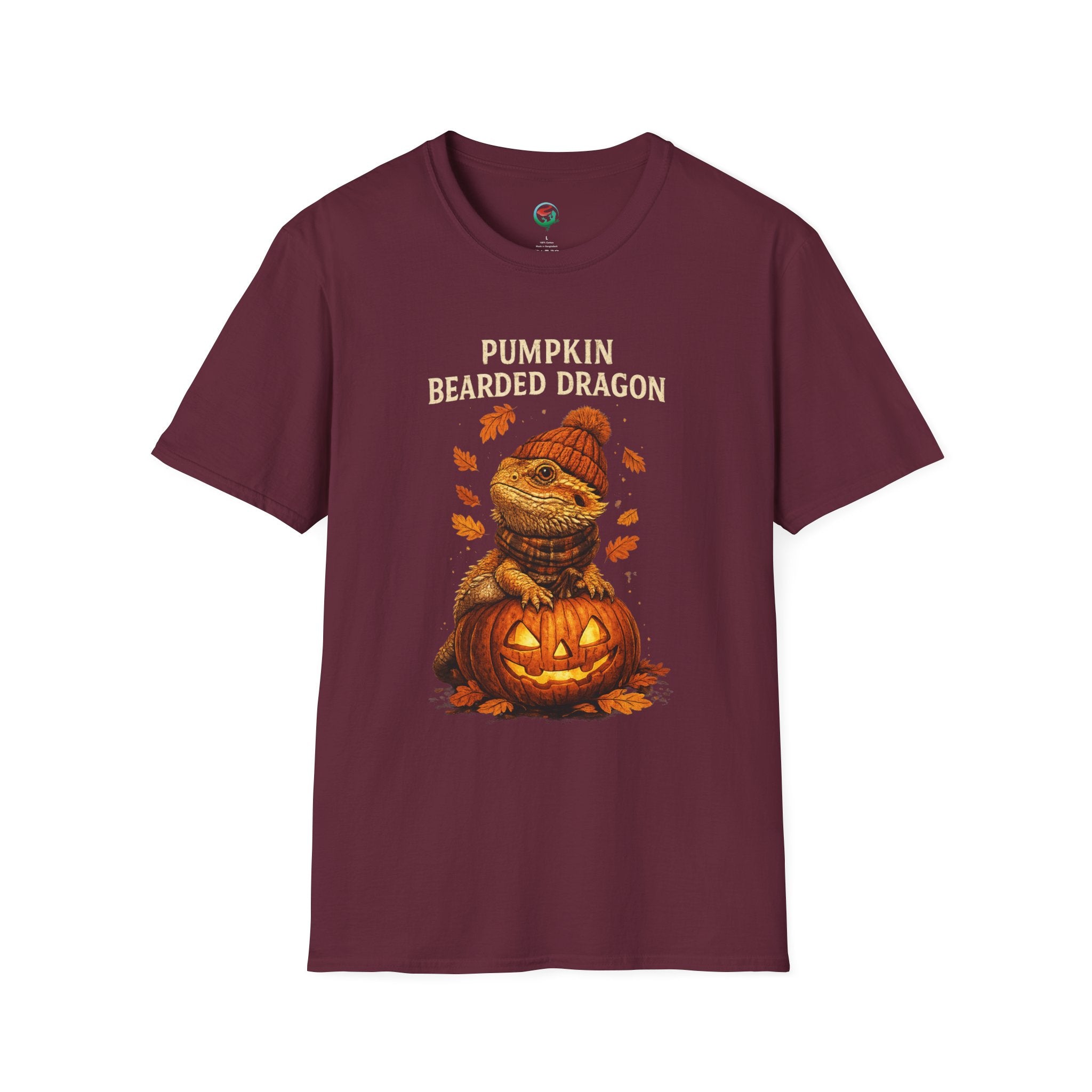 Pumpkin Bearded Dragon T-Shirt — Cute Fall Halloween Reptile Tee