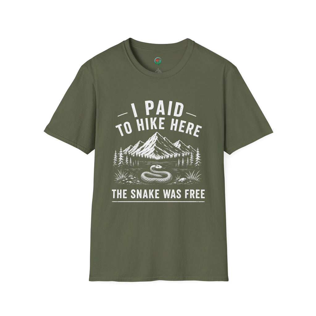 I Paid to Hike Here. The Snake Was Free. Shirt | Funny Snake Hiking Tee