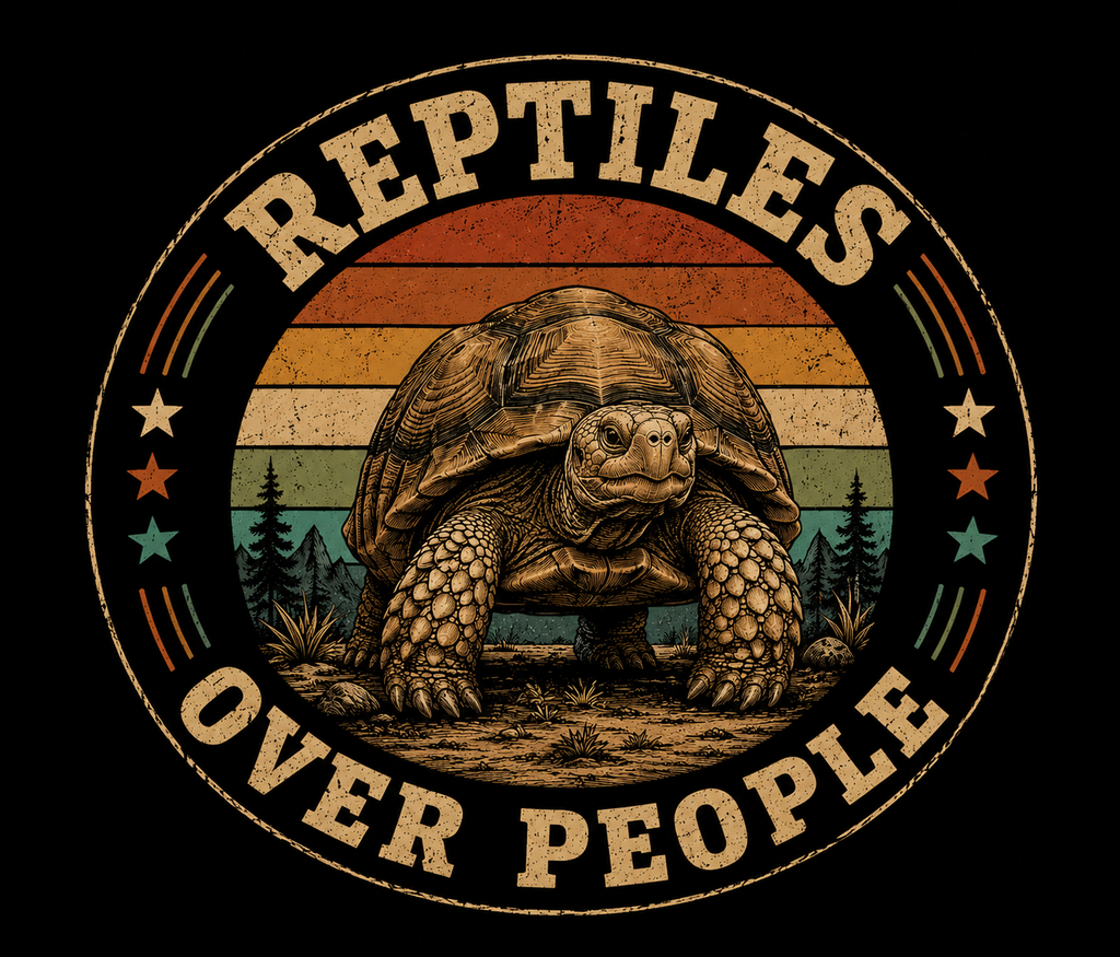 Reptile Over People 20oz Stainless Steel Tumbler — Retro Turtle Travel Mug