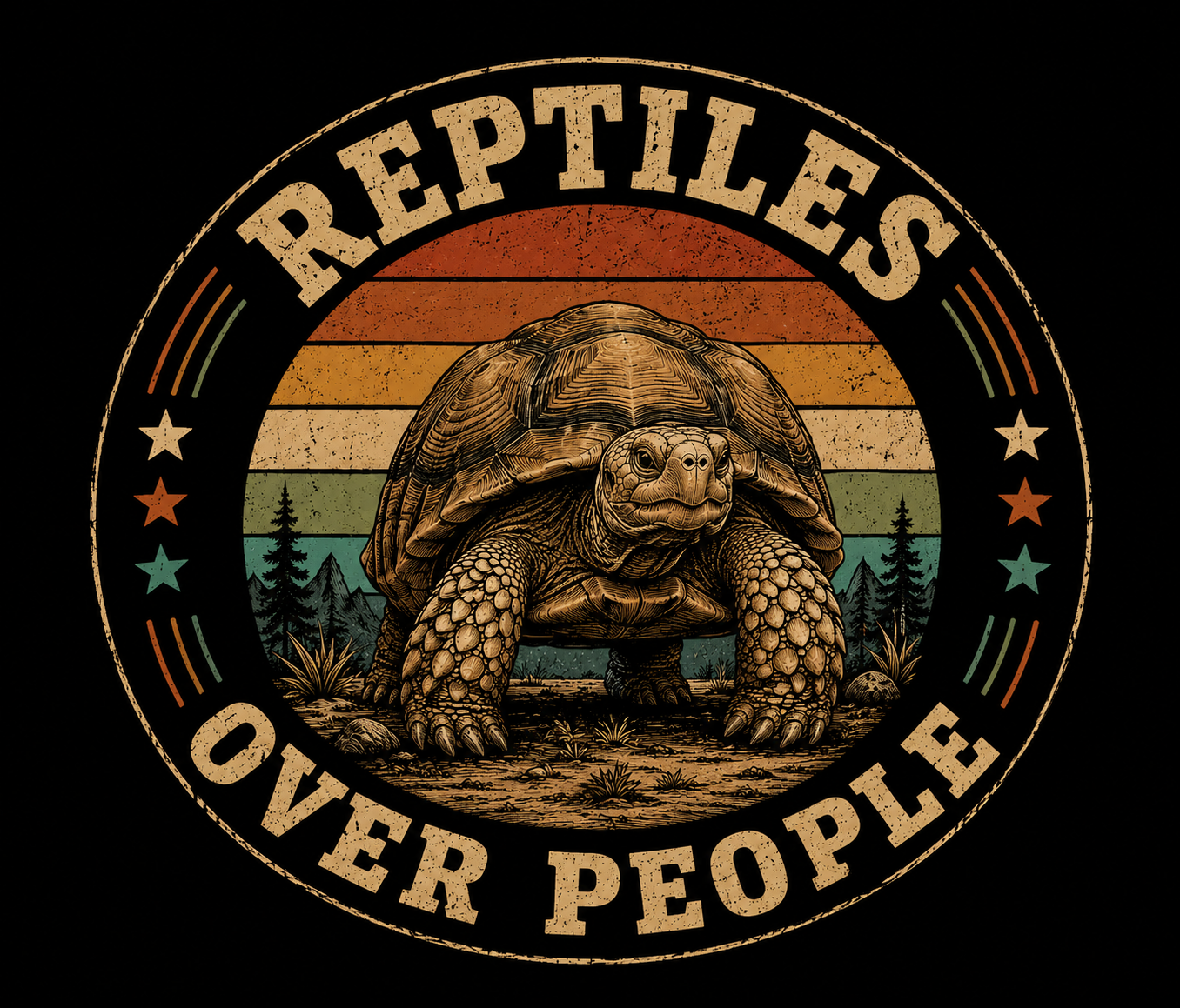 Reptile Over People 20oz Stainless Steel Tumbler — Retro Turtle Travel Mug