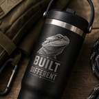 32oz Nomad Tumbler — 'Built Different' Bearded Dragon Insulated Travel Mug