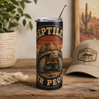 Reptile Over People 20oz Stainless Steel Tumbler — Retro Turtle Travel Mug