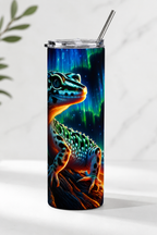 20oz Gecko Tumbler — Neon Lizard Stainless Steel Travel Cup