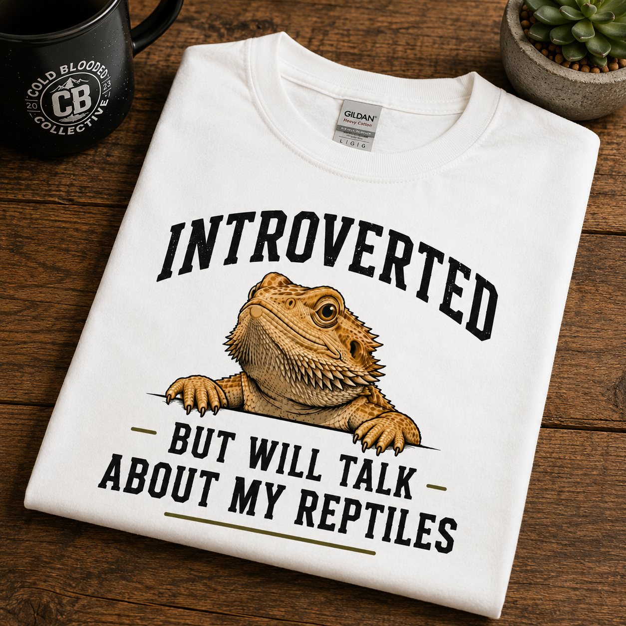 Introverted But Will Talk About My Reptiles Bearded Dragon Graphic T-Shirt