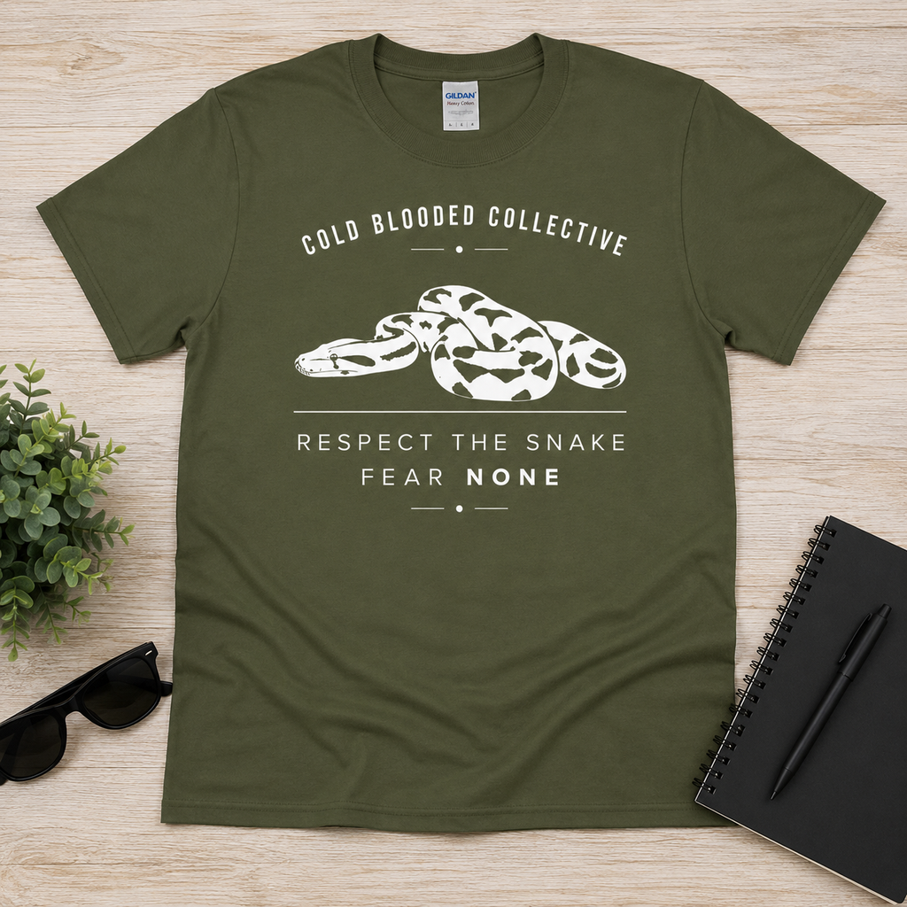 Snake Graphic T-Shirt — "Cold Blooded Collective" Respect The Snake Tee