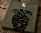 Cold Blooded Collective Skull & Snake T-Shirt — Edgy Gothic Graphic Tee