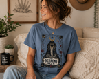 Serpent Seer T-Shirt — Mystical Cobra & Moon Phase Graphic Tee