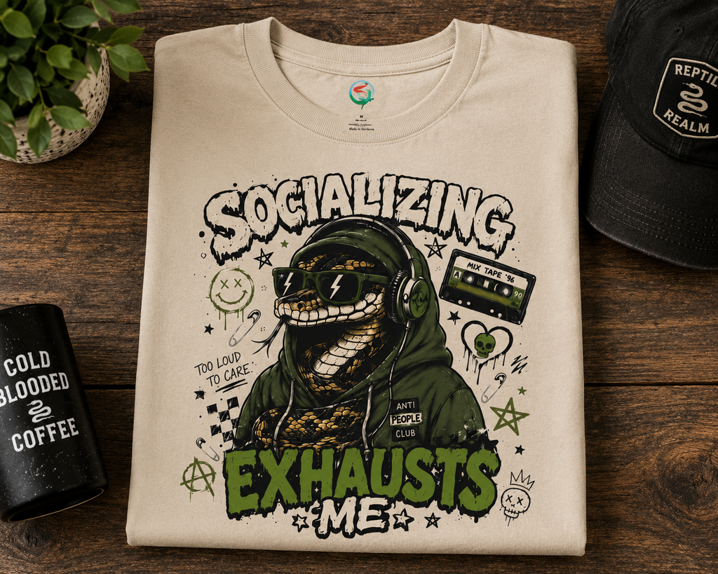 Socializing Exhausts Me T-Shirt — Funny Introvert Graphic Tee
