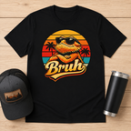 Bearded Dragon 'Bruh' Tee — Retro Sunset Lizard T-Shirt