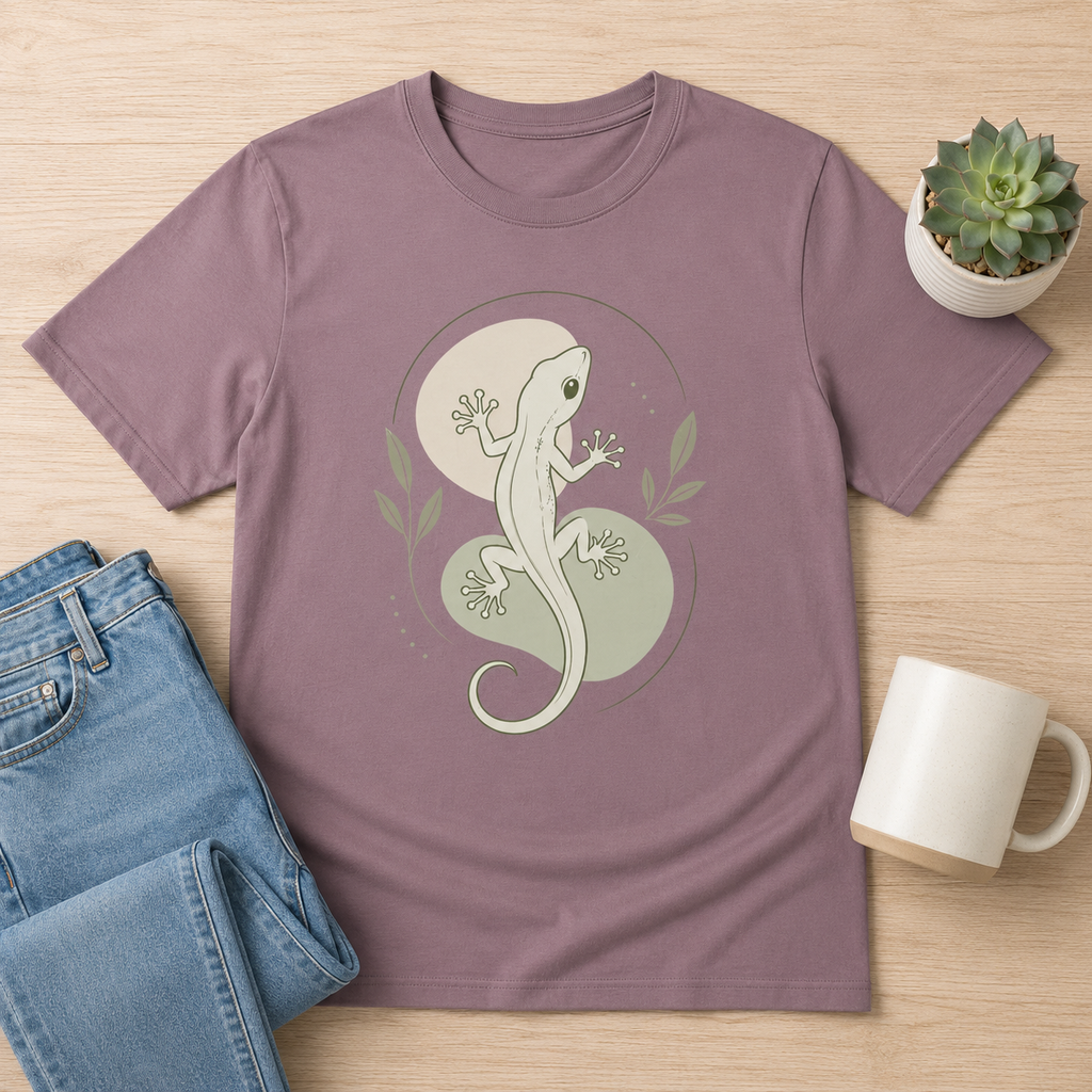 Lizard Graphic T-Shirt — Minimalist Gecko Nature Tee