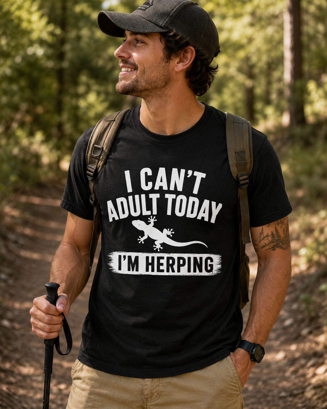 I Can't Adult Today I'm Herping Gecko Shirt | Funny Reptile Tee