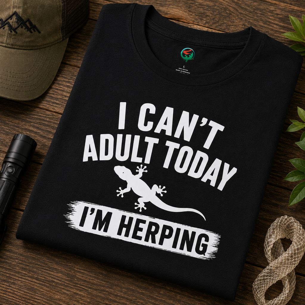 I Can't Adult Today I'm Herping Gecko Shirt | Funny Reptile Tee