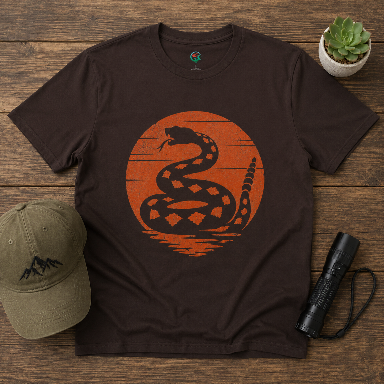 Vintage Rattlesnake Sunset Shirt | Western Snake Graphic Tee