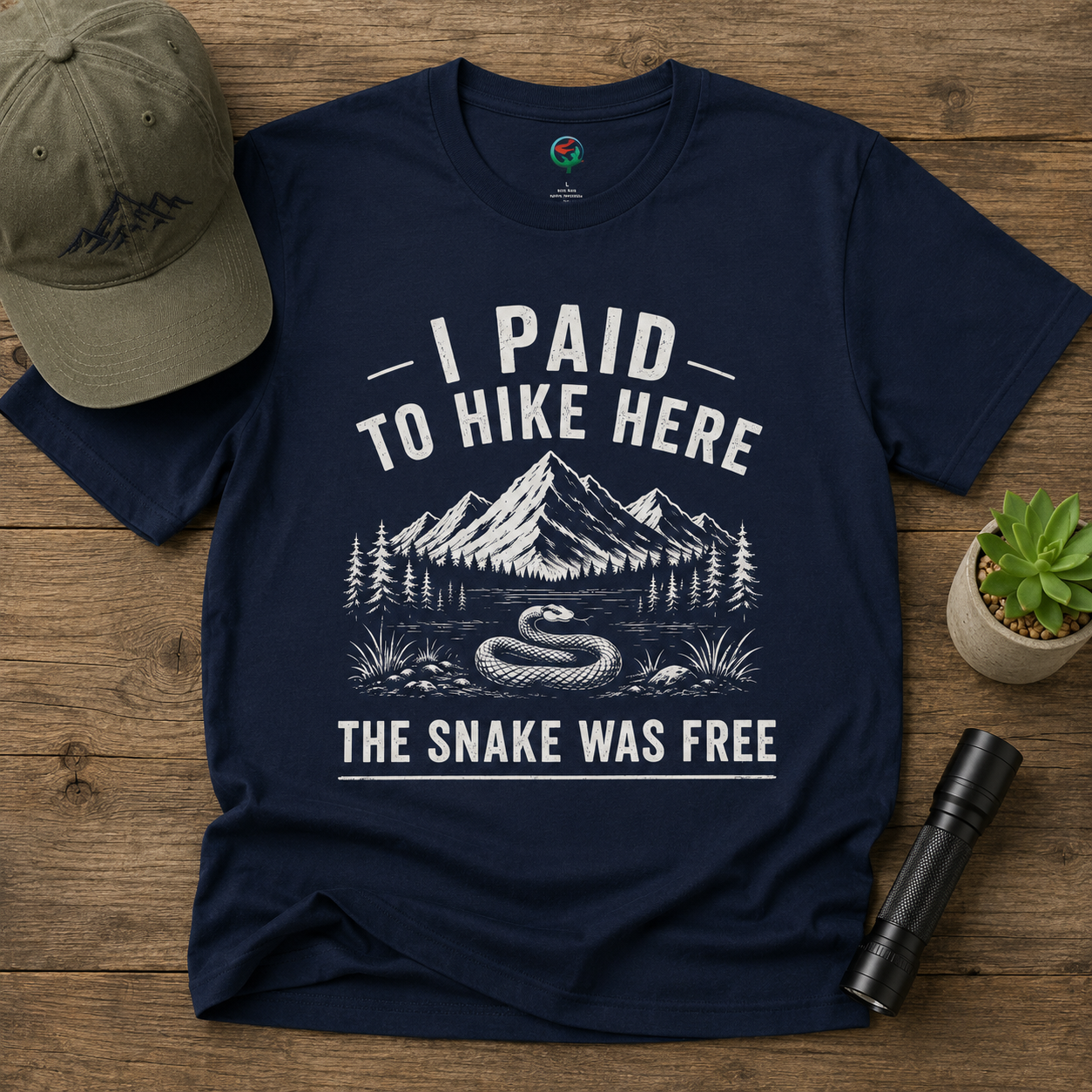 I Paid to Hike Here. The Snake Was Free. Shirt | Funny Snake Hiking Tee