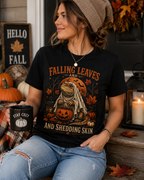 Falling Leaves and Shedding Skin" Halloween Lizard Graphic Tee