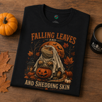 Falling Leaves and Shedding Skin" Halloween Lizard Graphic Tee