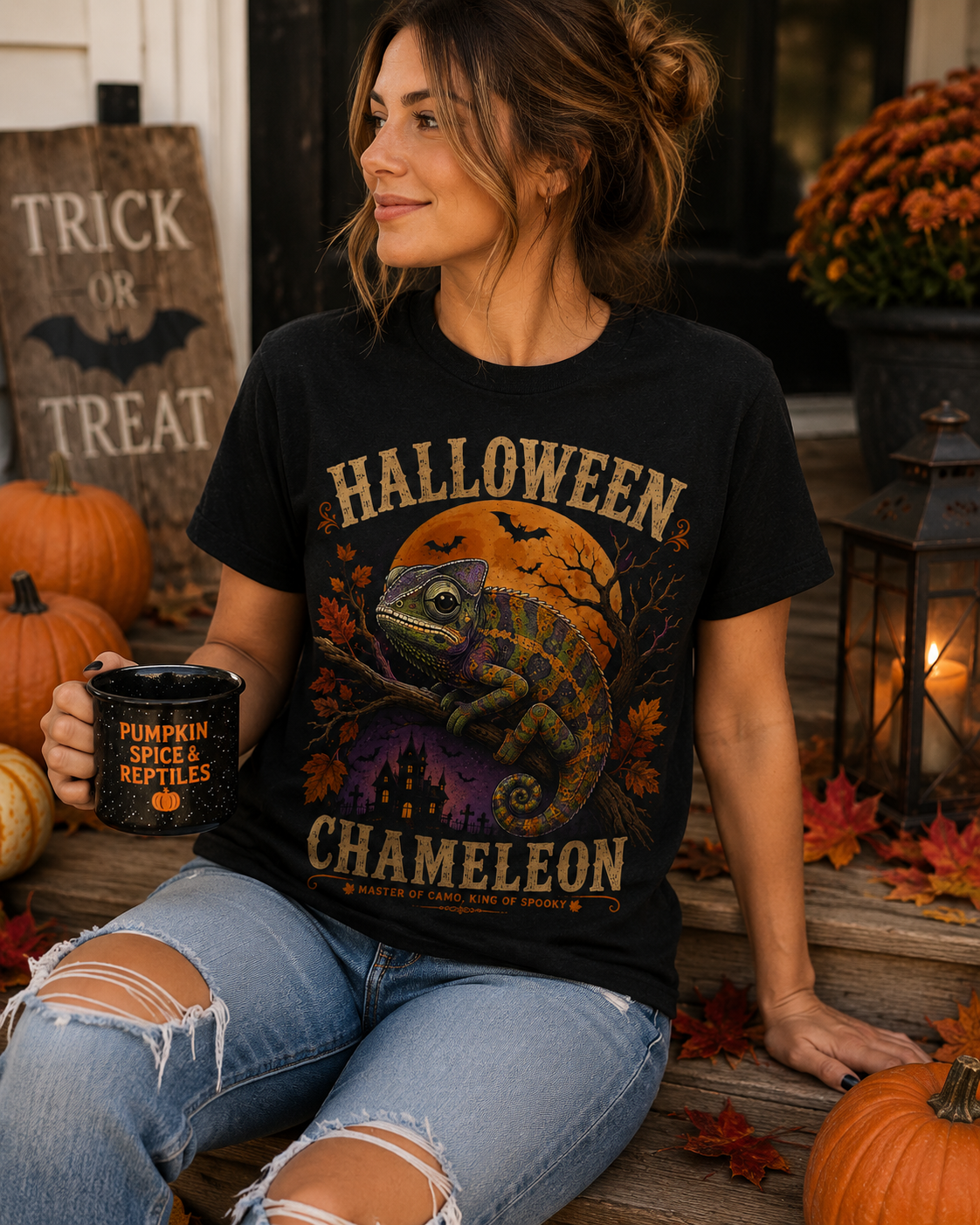 Halloween Chameleon Shirt | Master of Camo, King of Spooky Tee