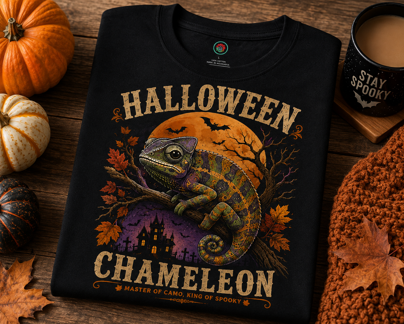 Halloween Chameleon Shirt | Master of Camo, King of Spooky Tee