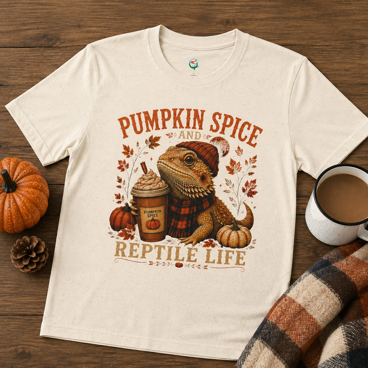 Pumpkin Spice and Reptile Life Shirt | Cute Bearded Dragon Fall Tee