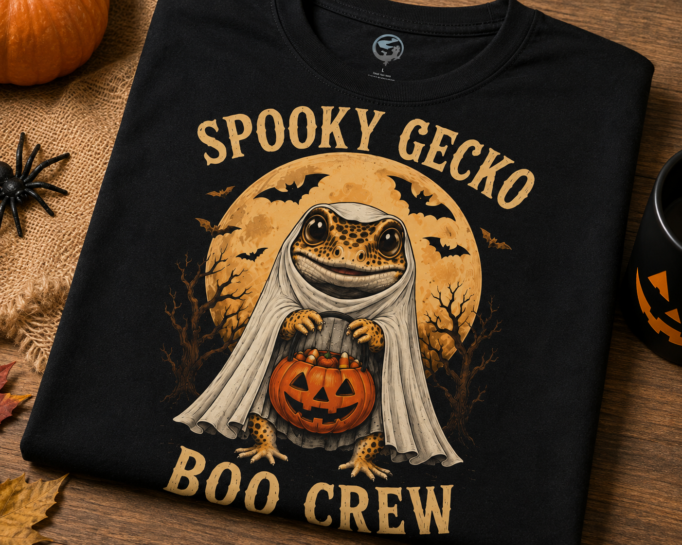 Spooky Gecko Boo Crew Shirt | Cute Halloween Leopard Gecko Tee