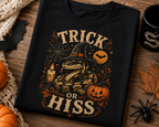 Trick or Hiss Snake Halloween Shirt | Funny Witch Snake Graphic Tee