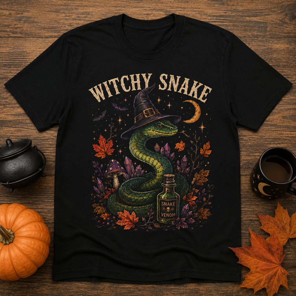 Witchy Snake Halloween Shirt | Vintage Witch Snake Graphic Tee