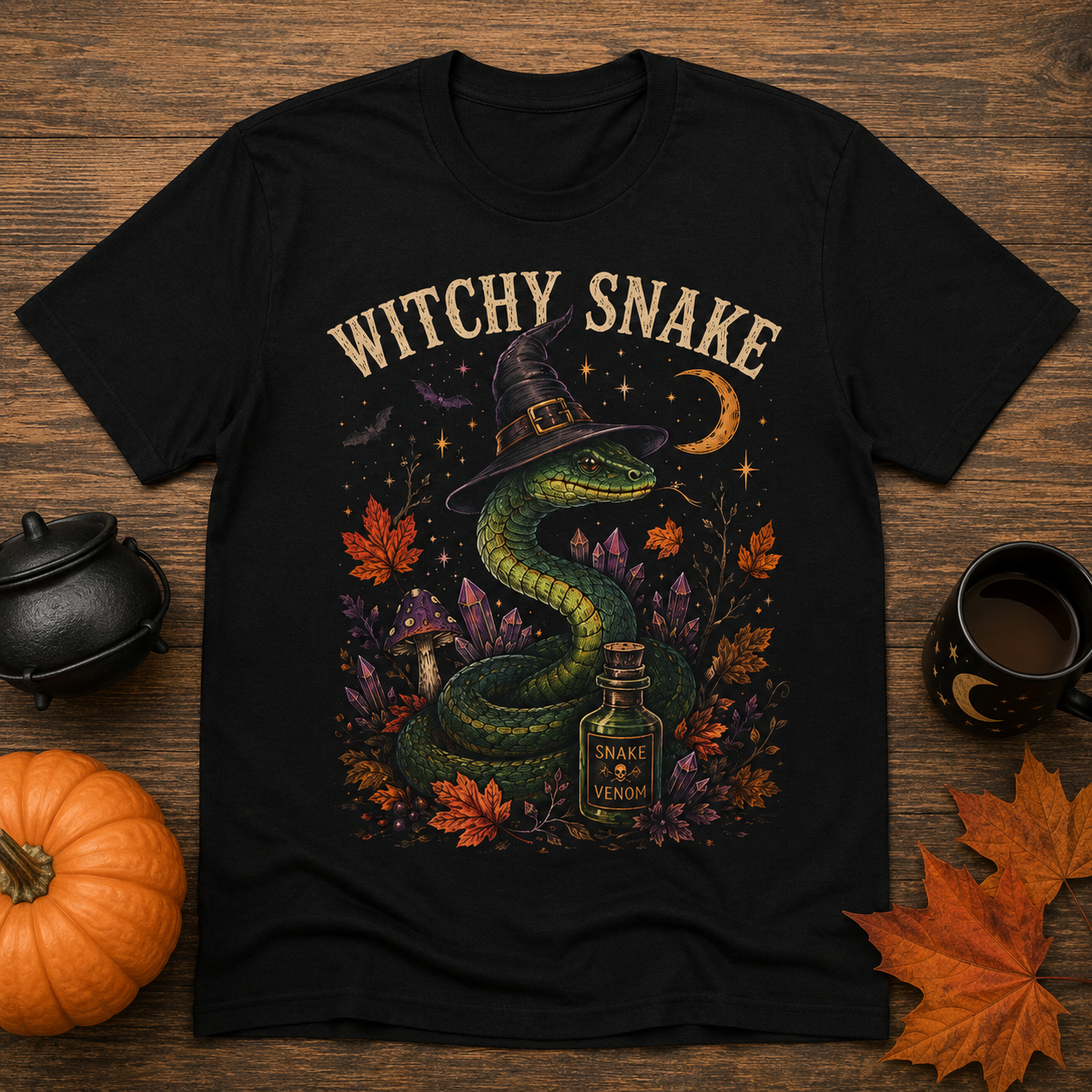 Witchy Snake Halloween Shirt | Vintage Witch Snake Graphic Tee