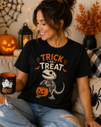Trick or Treat Lizard Tee — Halloween Reptile Skeleton Pumpkin T-Shirt