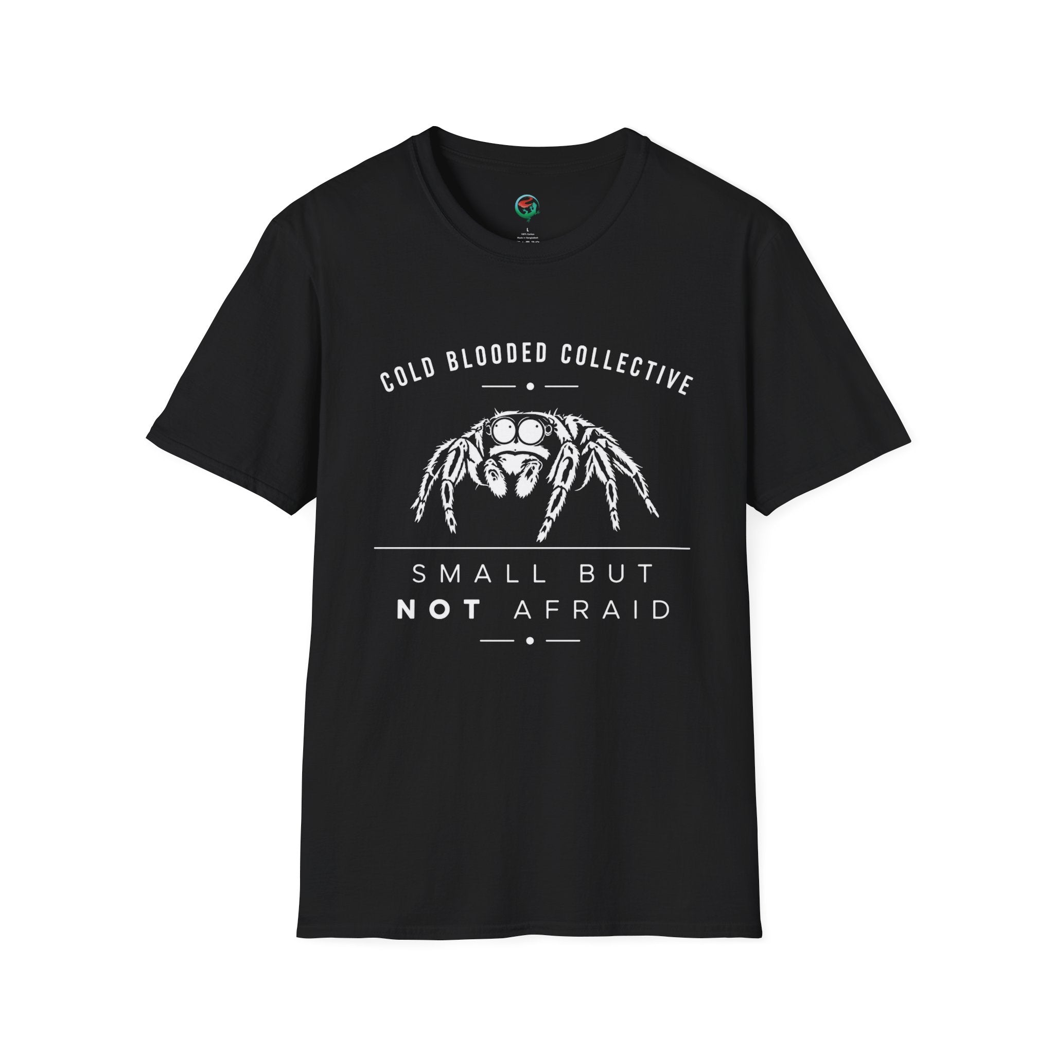 Jumping Spider T‑Shirt — "Cold Blooded Collective: Small But Not Afraid"
