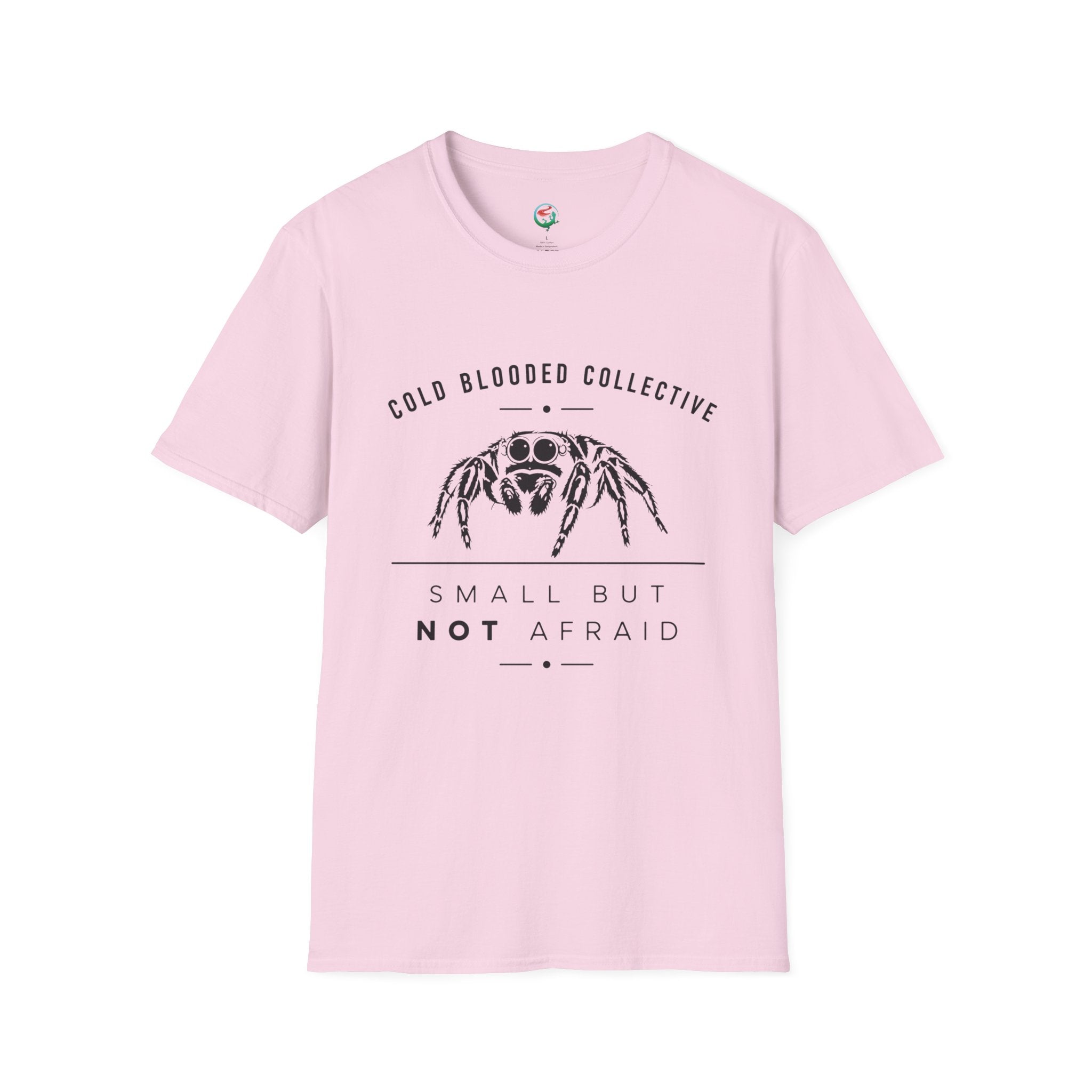 Jumping Spider T‑Shirt — "Cold Blooded Collective: Small But Not Afraid"