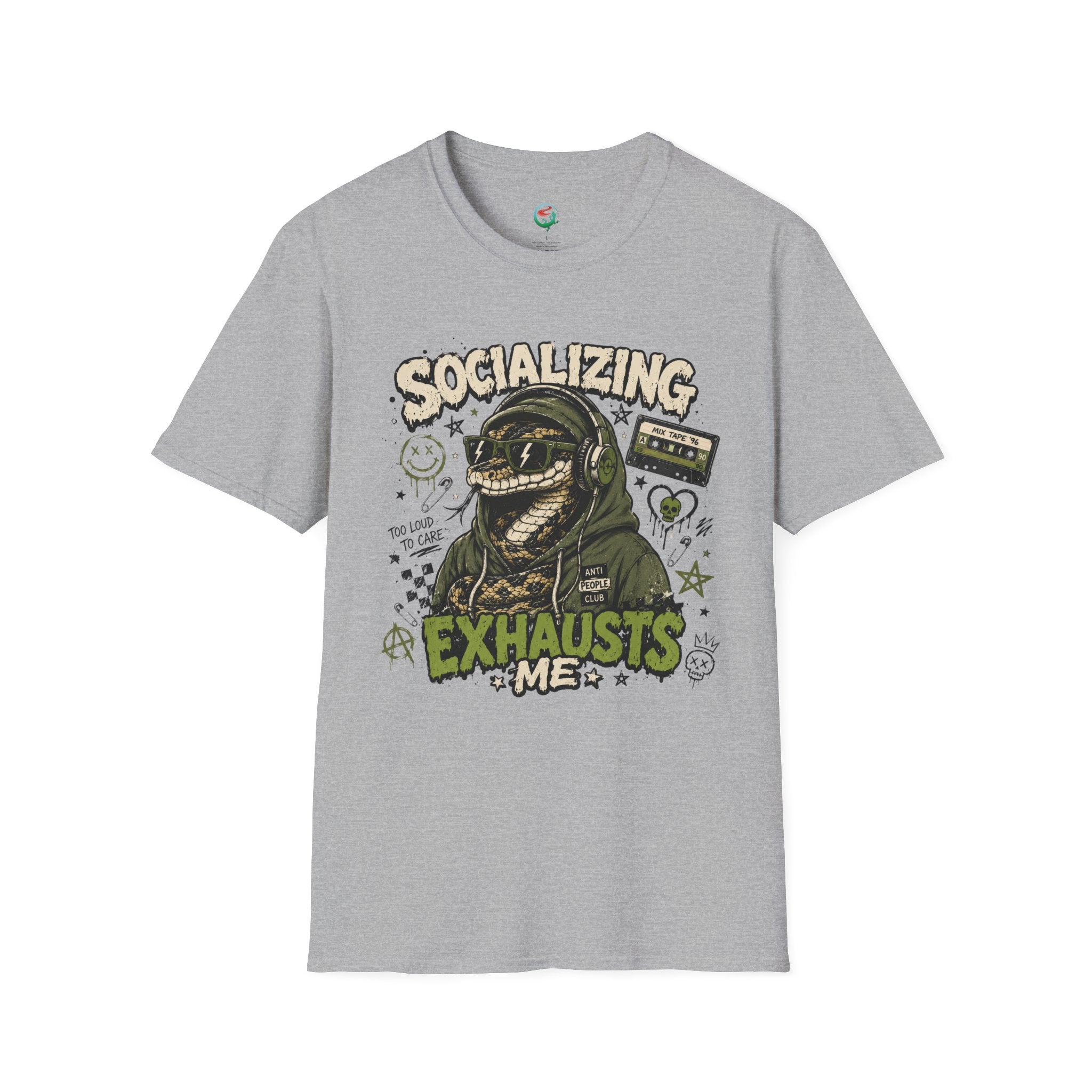 Socializing Exhausts Me T-Shirt — Funny Introvert Graphic Tee