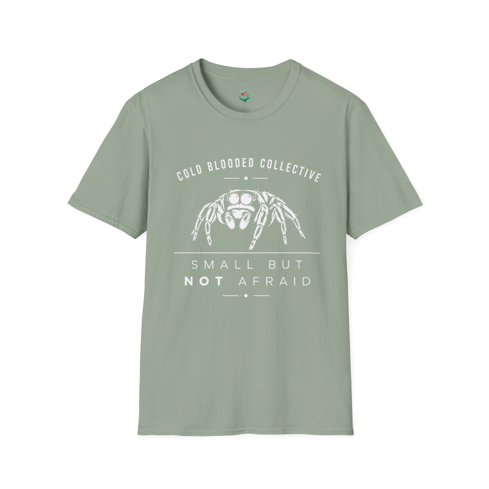 Jumping Spider T‑Shirt — "Cold Blooded Collective: Small But Not Afraid"
