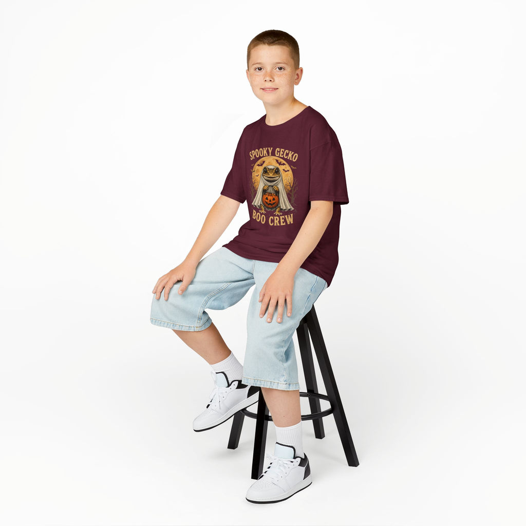 Kids Halloween T‑Shirt — "Spooky Gecko Boo Crew" Pumpkin Ghost Tee