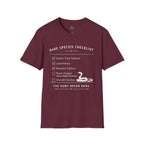 Rare Species Checklist – The Hunt Never Ends Reptile T-Shirt