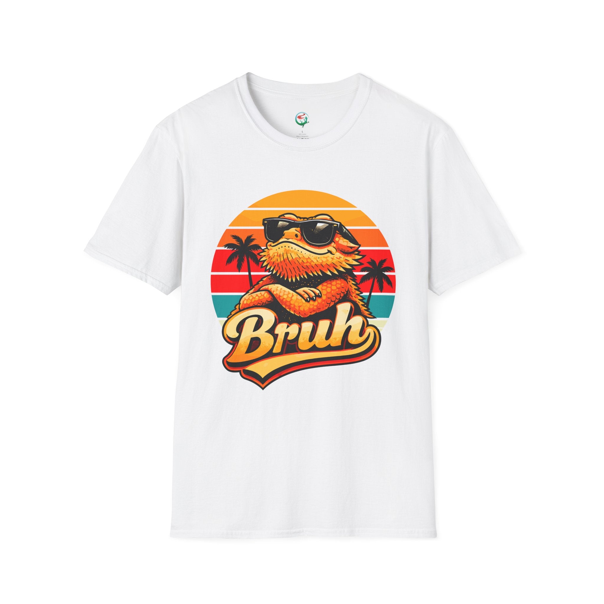 Bearded Dragon 'Bruh' Tee — Retro Sunset Lizard T-Shirt