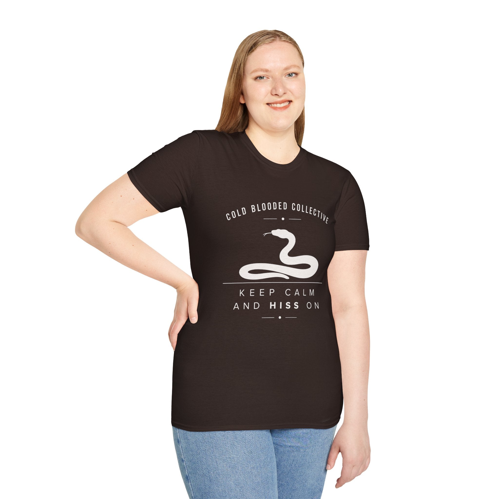 Cold Blooded Collective Snake T-Shirt — "Keep Calm and Hiss On" Graphic Tee