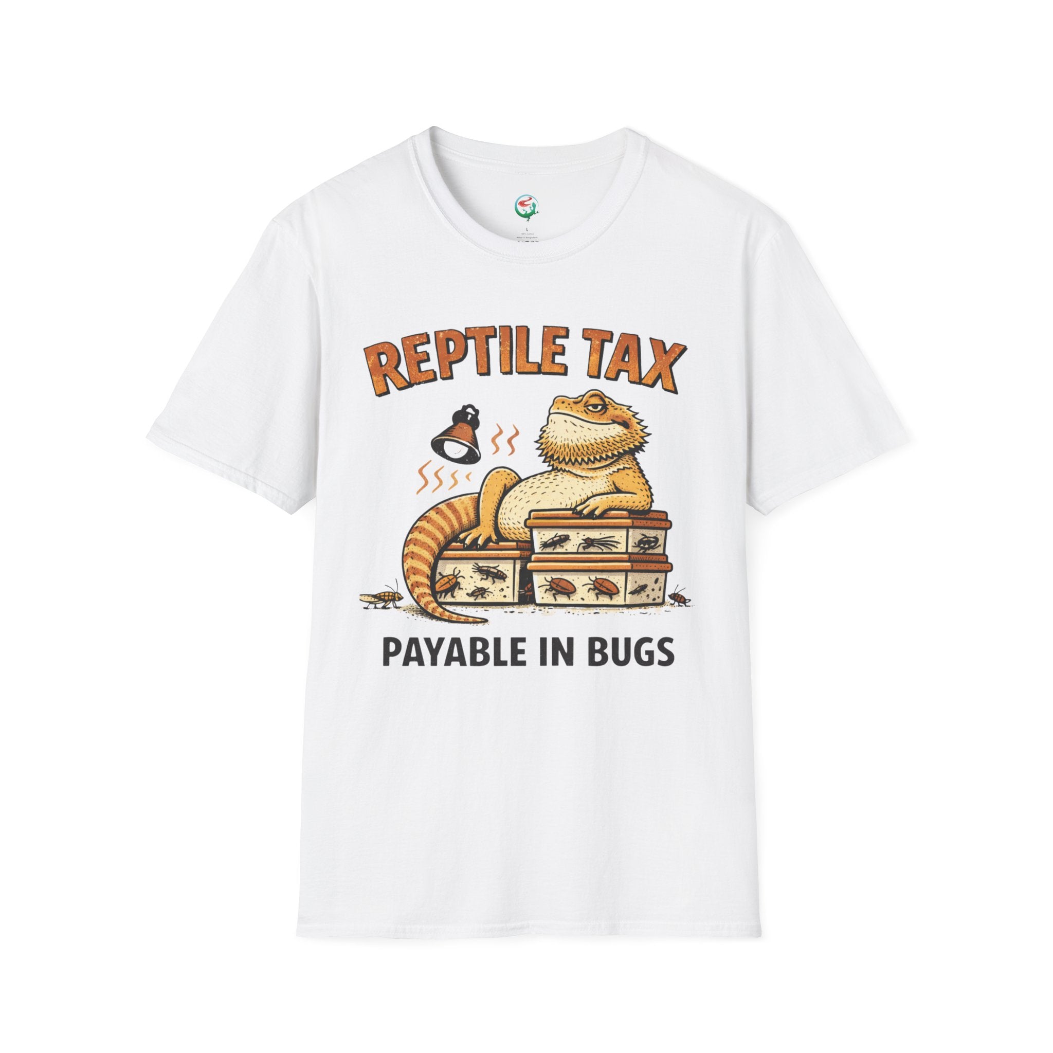 Reptile Tax T-Shirt — “Payable in Bugs” Bearded Dragon Tee