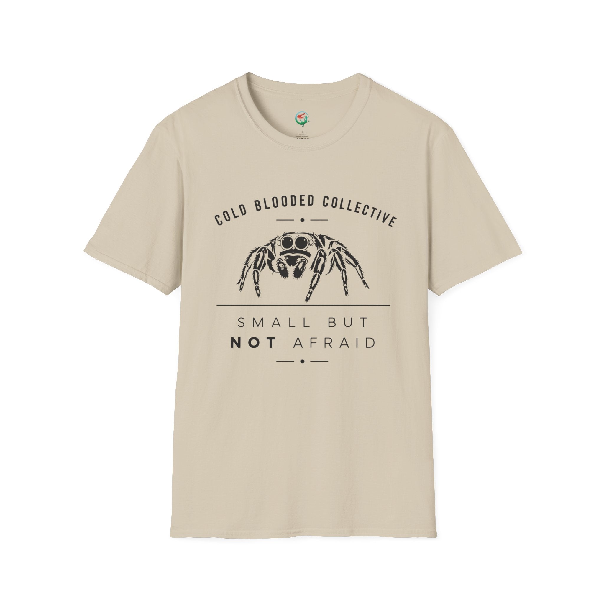 Jumping Spider T‑Shirt — "Cold Blooded Collective: Small But Not Afraid"