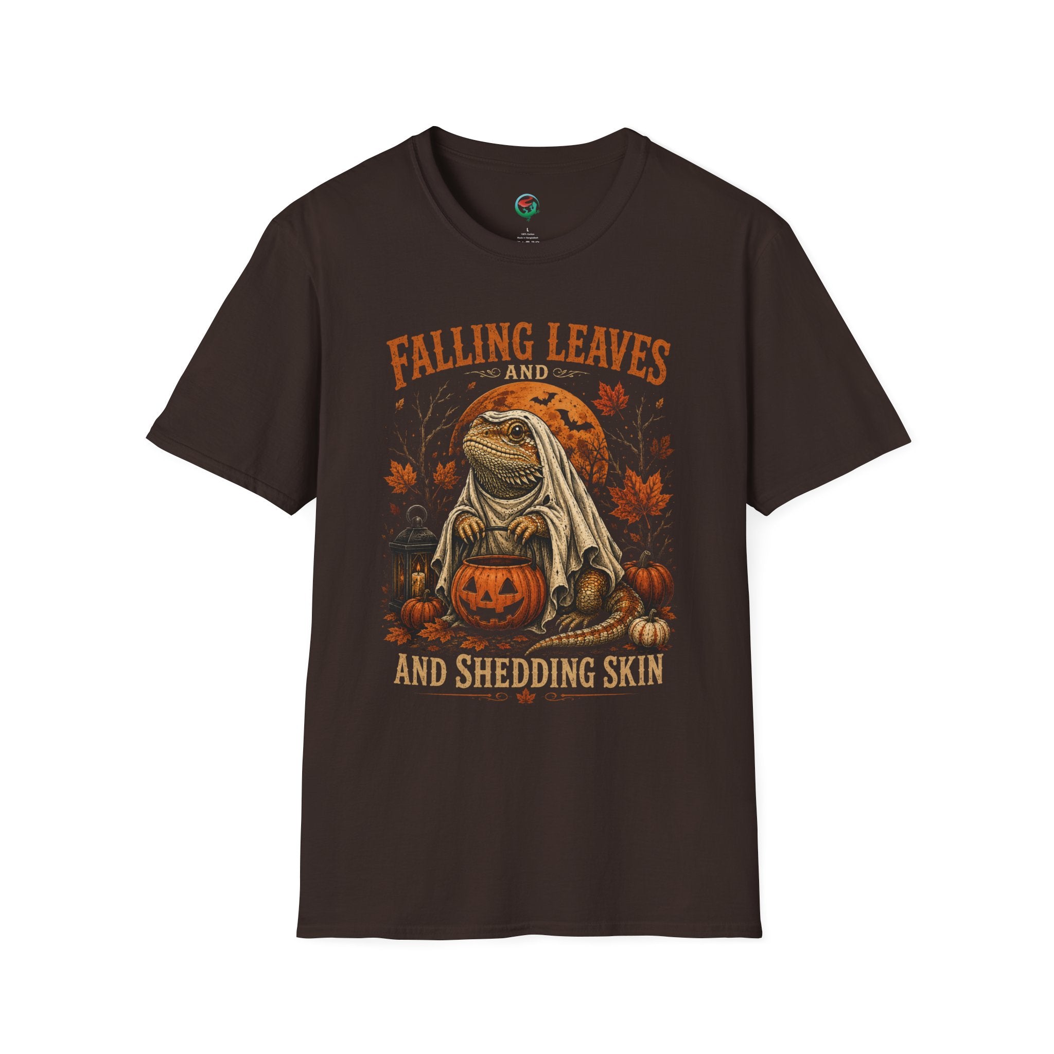 Falling Leaves and Shedding Skin" Halloween Lizard Graphic Tee
