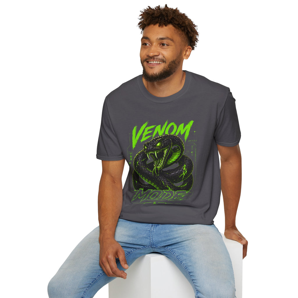 Venom Mode Graphic T-Shirt — Neon Green Snake Illustration