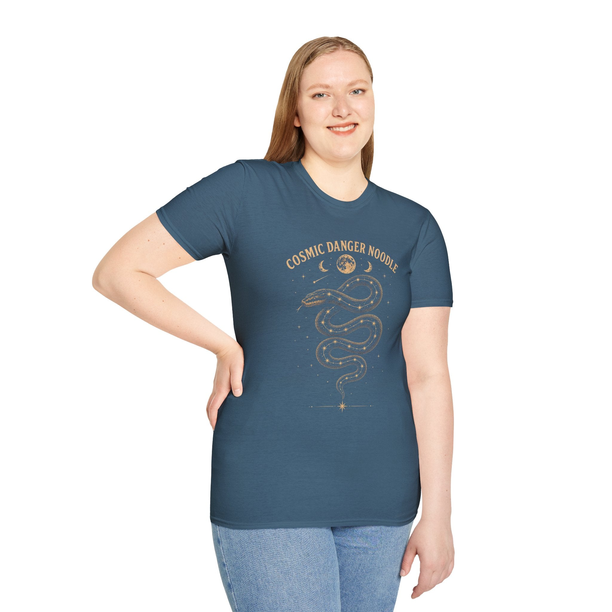 Cosmic Danger Noodle T-Shirt — Vintage Celestial Snake Tee